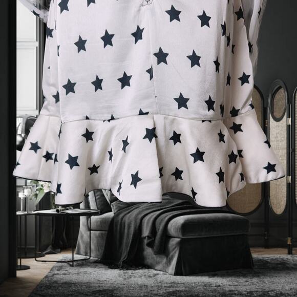 Self-portrait Women's White Frilled Satin Star Dress (US 4) - Picture 10 of 12